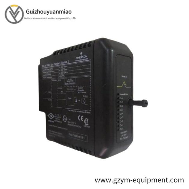 Emerson KJ3201X1-BA1 12P2535X042 - 8-Channel 24 VDC Dry Contact Discrete Input Module